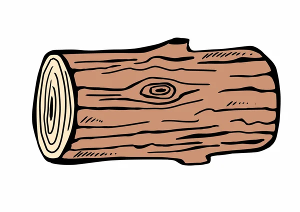 Hand drawn, wood logs — Stock Photo, Image