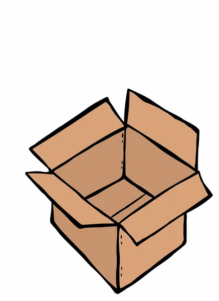 Caja de cartón vacía Doodle — Foto de Stock