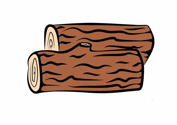 Hand drawn, wood logs — Stock Photo, Image
