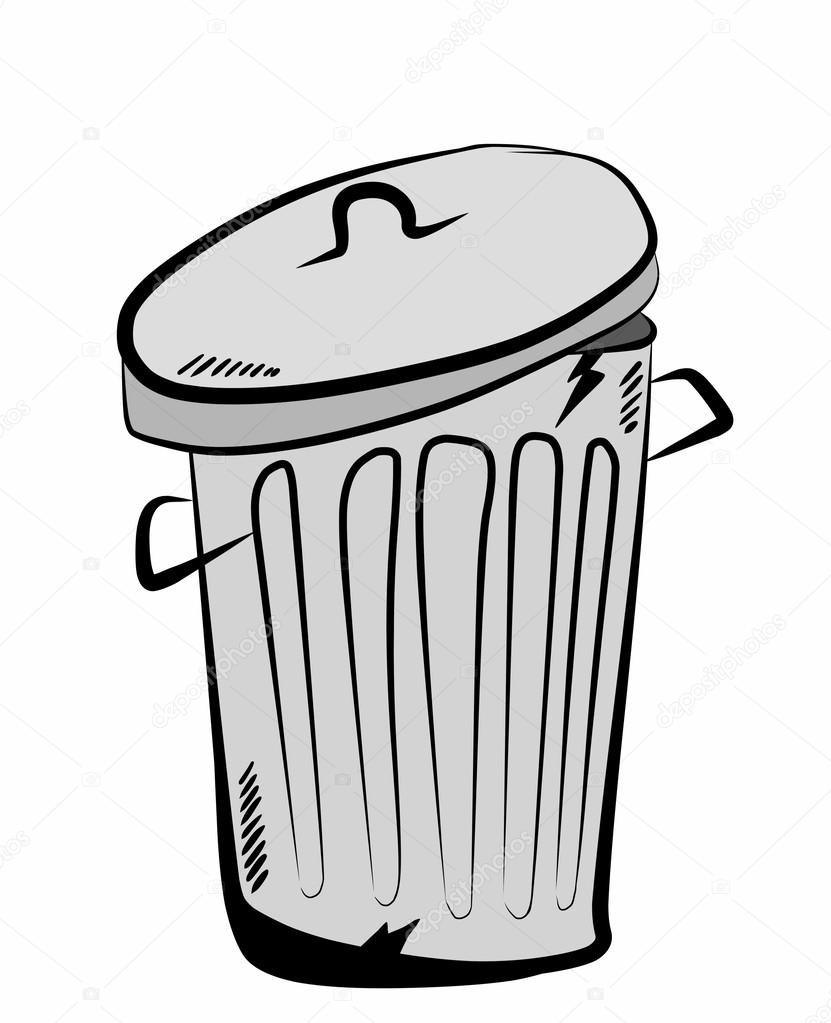 Hand drawn trash can isolated — Stock Photo © dusan964 #53741129