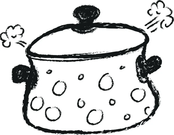 Doodle vaření hrnec — Stock fotografie