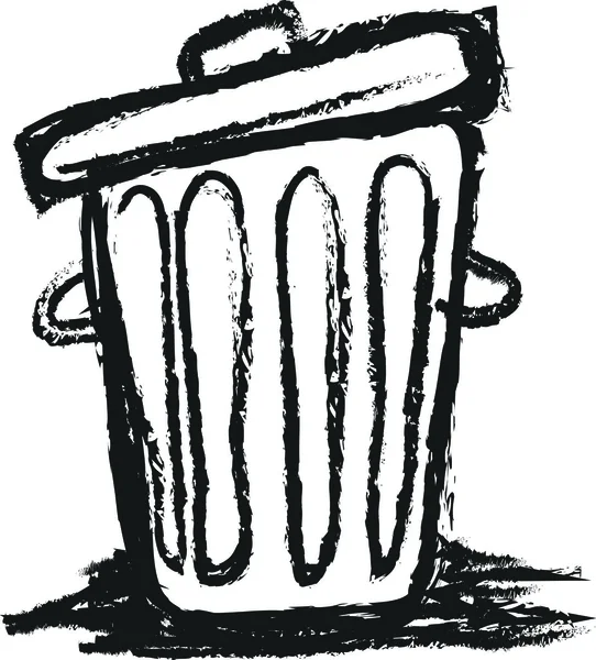Doodle odpadkový koš, samostatný — Stock fotografie