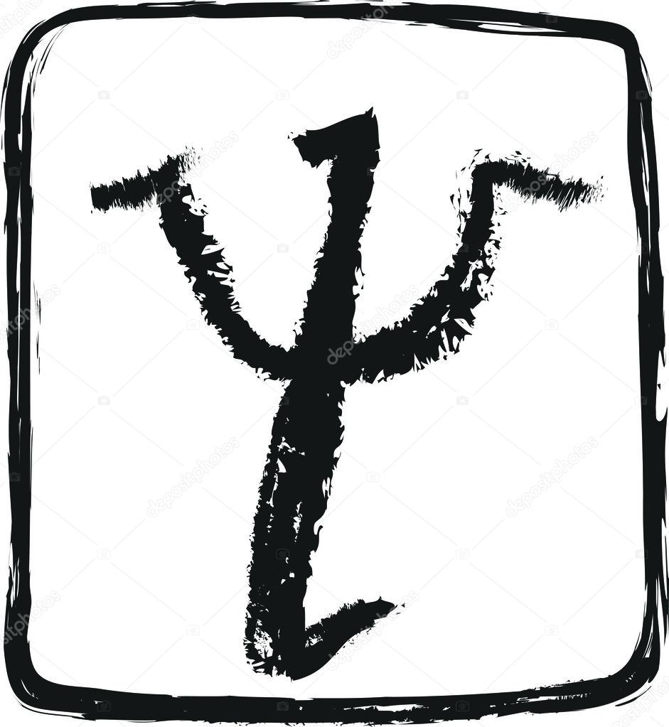 Doodle symbol of psychology psi