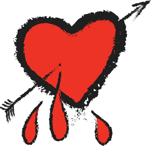 Doodle cuore e freccia cupido — Foto Stock