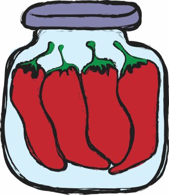 Doodla kış depolar, kırmızı pul biber
