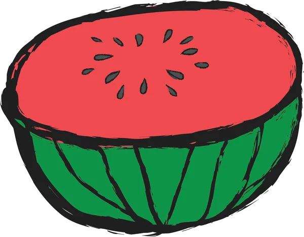 Doodle watermelon slice — Stock Photo, Image
