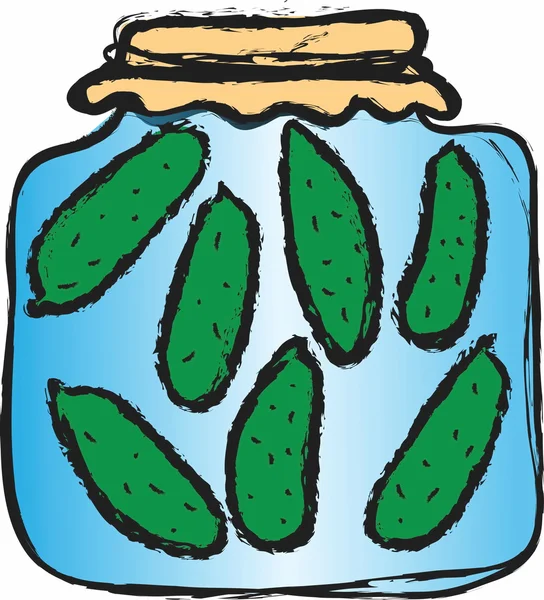 Doodle Jar de pickles, lojas de inverno — Fotografia de Stock