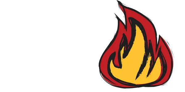 Doodle plameny ohně — Stock fotografie