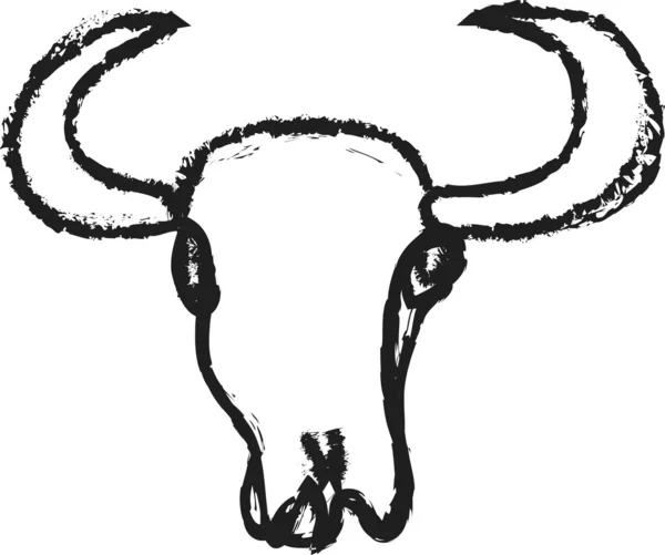 Doodle old cow skull — Stock Photo, Image