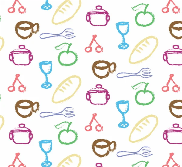 Doodle pattern kitchen decoration — Stock Photo, Image