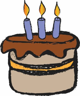 Doodle doğum günü pastası