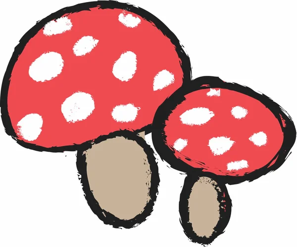 Cogumelos vermelhos Doodle — Fotografia de Stock