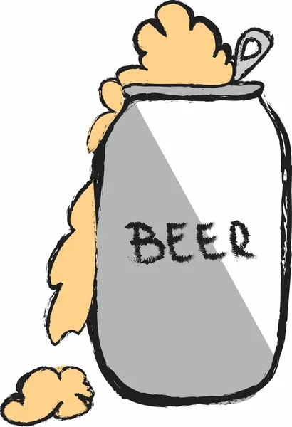 Doodle plechovka od piva — Stock fotografie