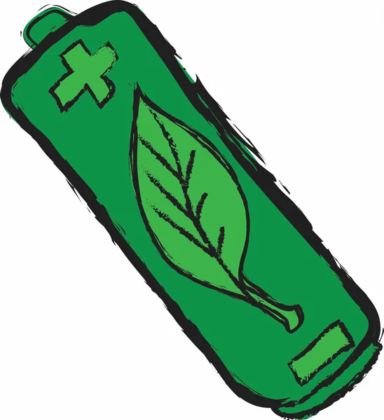Doodle eco bateria verde — Fotografia de Stock