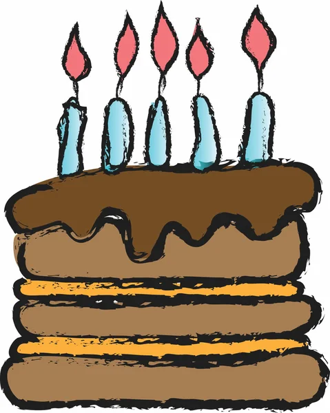 Doodle torta di compleanno — Foto Stock