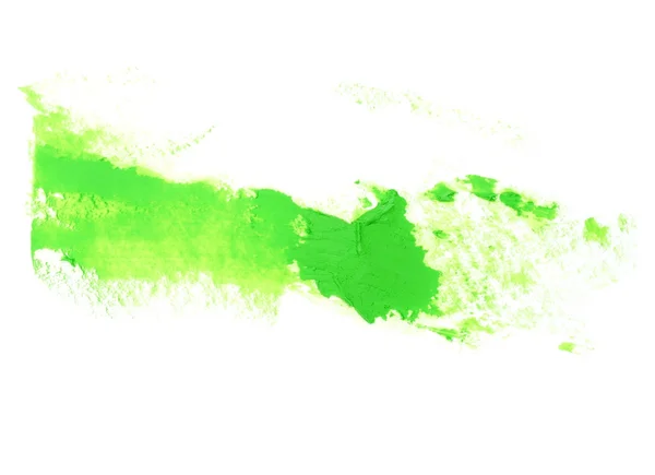 Tahy štětce zelené grunge olejové barvy izolovaných na bílém pozadí — Stock fotografie