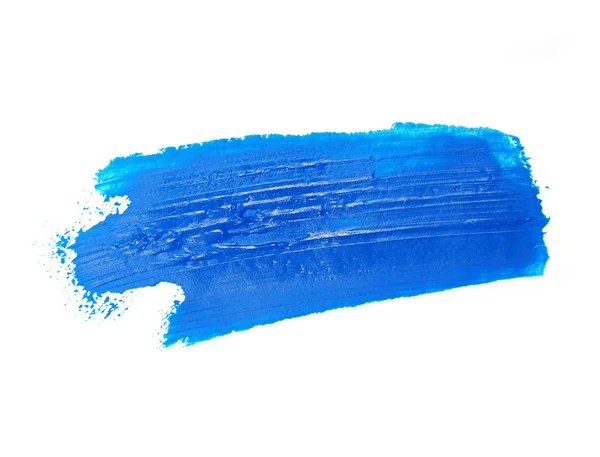 Pinceladas grunge azul pintura a óleo isolado no fundo branco — Fotografia de Stock