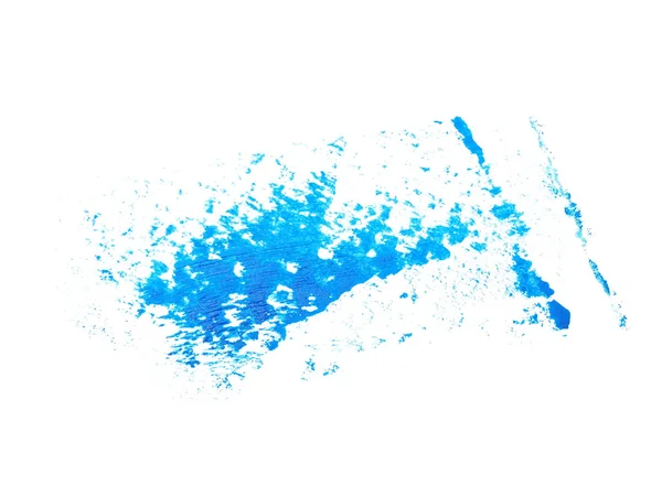 Blue grunge brush strokes oil paint isolated on white background — Stock Photo, Image