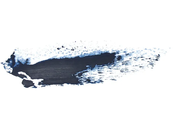 Blue grunge brush strokes oil paint isolated on white — Stock Photo, Image