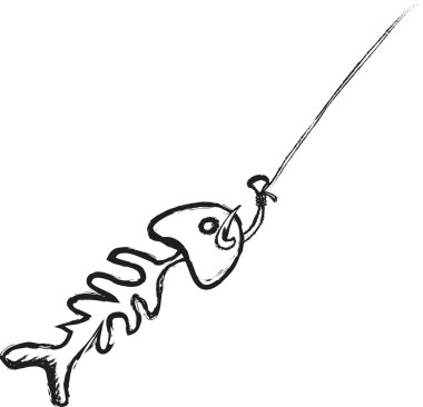 Ölü balık oltaya doodle