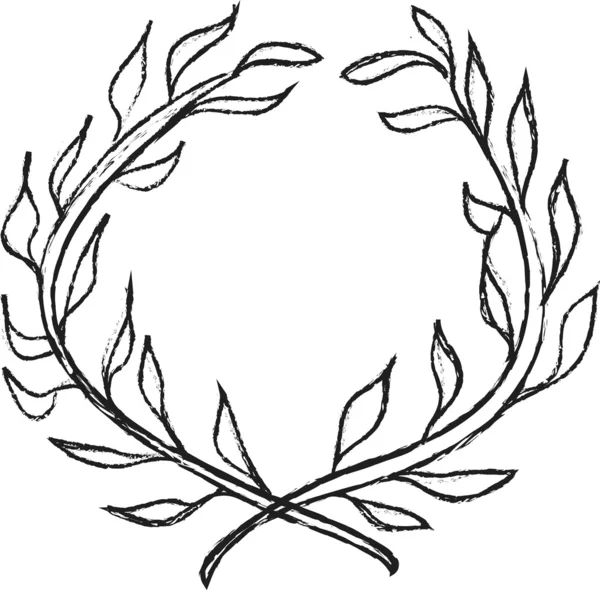 Doodle laurel corona elemento de diseño — Foto de Stock