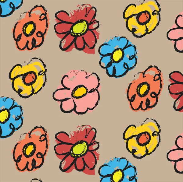 Doodle λουλουδάτο μοτίβο — Φωτογραφία Αρχείου
