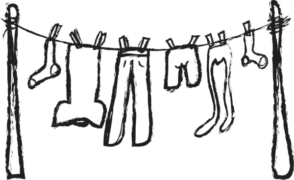 Doodle shirts opknoping op touw — Stockfoto