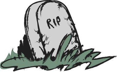 Doodle mezar taşı ile rip
