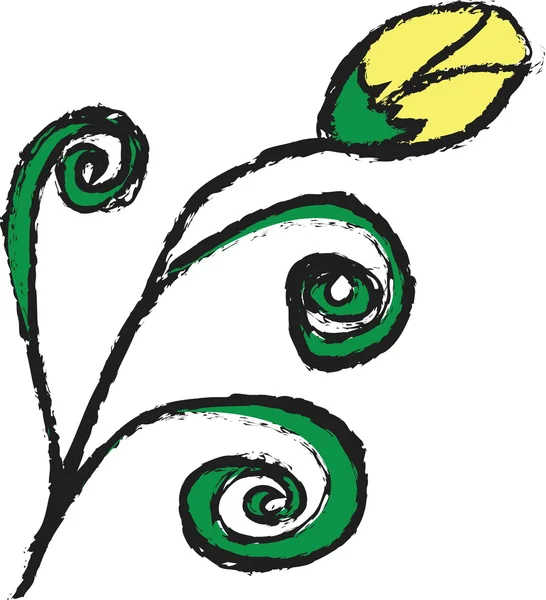 Bud Sarı Gül doodle — Stok fotoğraf