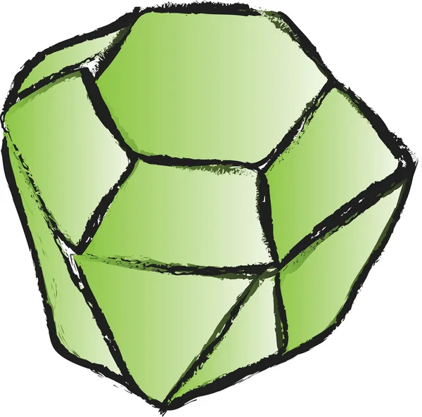 Doodle grunge diamante verde — Fotografia de Stock