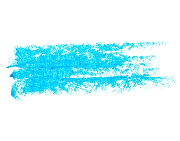 Photo grunge blue wax pastel crayon spot isolated on white background — Stock Photo, Image