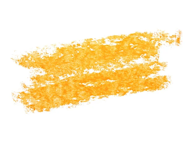 Photo grunge yellow wax pastel crayon spot isolated on white background — Stock Photo, Image