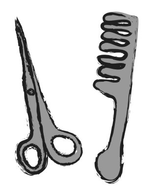 Doodle makas ve tarak