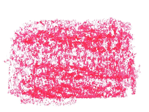 Foto grunge rode wax pastel crayon plek geïsoleerd op witte achtergrond — Stockfoto