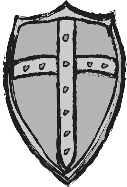 Doodle metal medieval shield — Stock Photo, Image