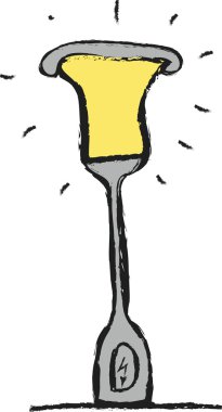 Doodle eski sokak lambası