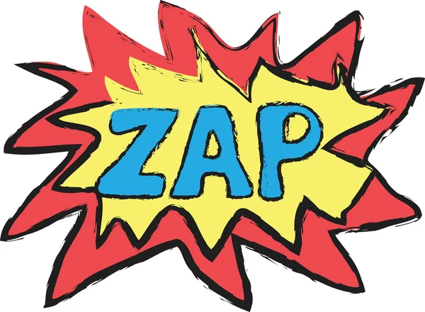 Zap! - Bolla di discorso comico, cartone animato — Foto Stock