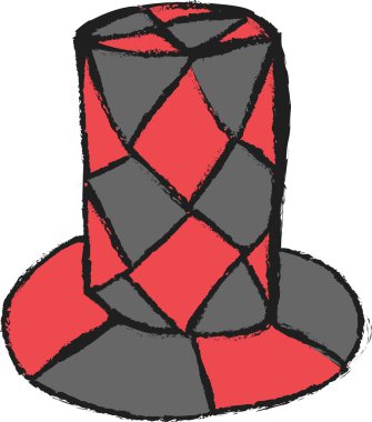 Maskeli balo şapka doodle