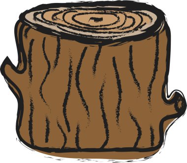 Doodle ağaç kütüğü