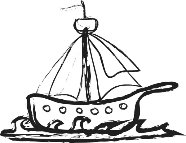Doodle statek piracki — Zdjęcie stockowe