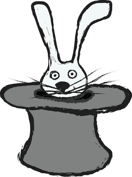 Doodle rabbit in hat — Stock Photo, Image