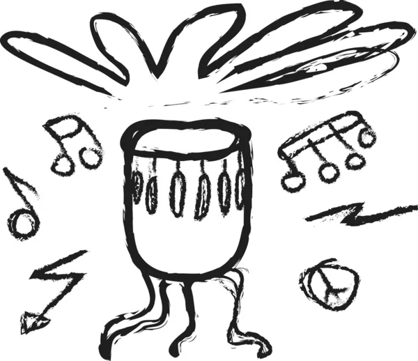 Doodle drum  design element — Stock Photo, Image