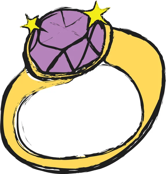 Cartoon diamond wedding ring — Stockfoto