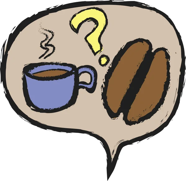 Cartoon retro coffee bean and speech bubble — Stock Photo, Image