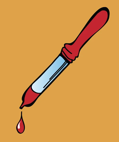 Illustration von Blutstropfen und medizinischer Pipette — Stockfoto