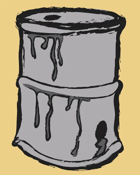 Cartoon metal barrel — Stock Photo, Image