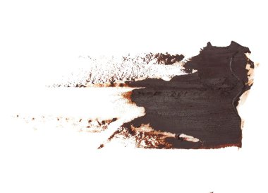 Fotoğraf derin kahverengi grunge fırça darbeleri beyaz arka plan üzerinde izole boya petrol