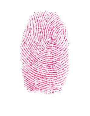 Kırpma yolu ile beyaz arka plan üzerinde gerçek bir fotoğraf parmak izi yalıtım