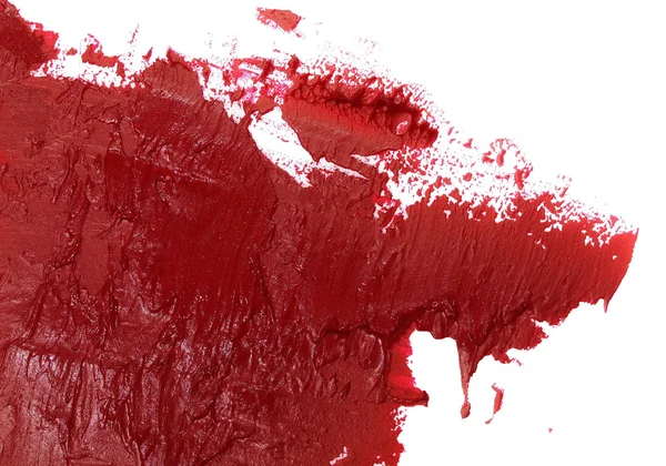 Beyaz arka plan üzerinde izole kırmızı grunge fırça darbeleri yağlı boya — Stok fotoğraf