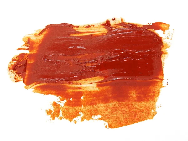 Pinceladas de grunge marrom pintura a óleo isolada em branco — Fotografia de Stock